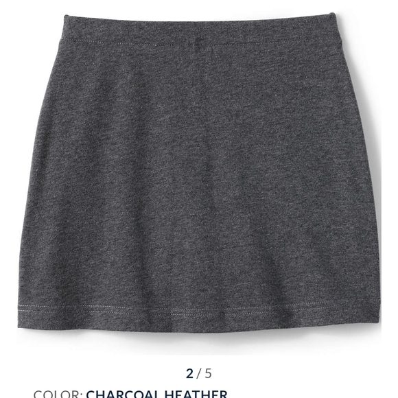 LandsEnd Girls Knit Above the knee skort, Uniform, Size 12, Grey - Picture 2 of 7